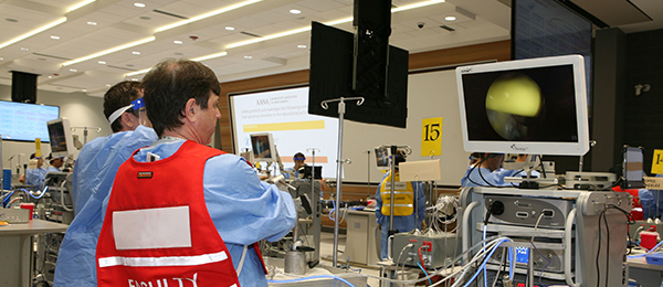 Surgeons in a wet lab